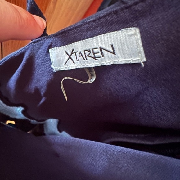 Xtaren Blue Cap Short Sleeve Embroidered Waisted Mini Dress - Picture 6 of 11